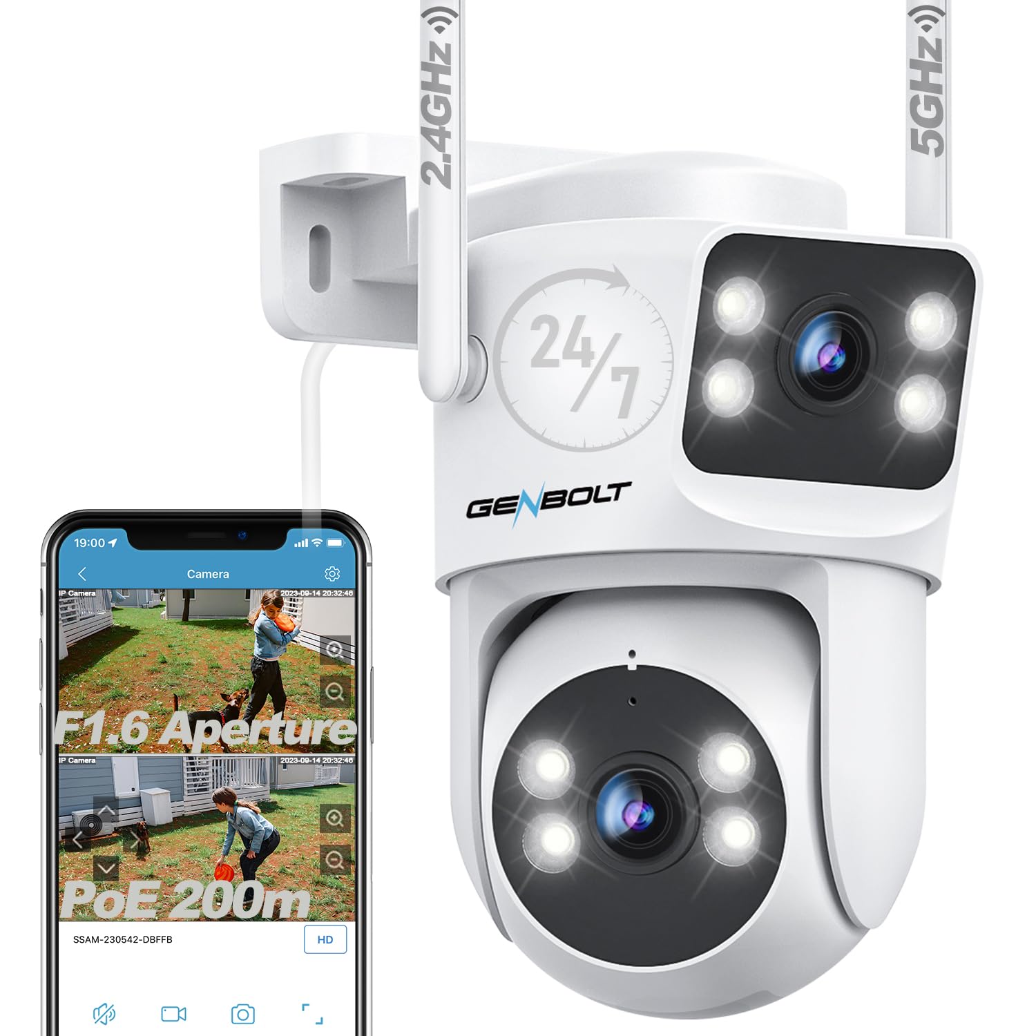 Amazon.co.jp: GENBOLT 防犯カメラ ワイヤレス 屋外/屋内 wifi 同時二